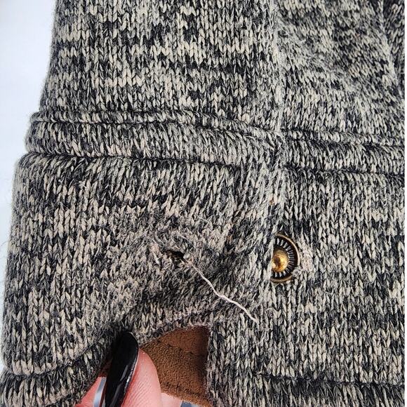 Eddie Bauer Black Gray Heathered Knit Jacket Men’s Size Medium - Picture 6 of 13